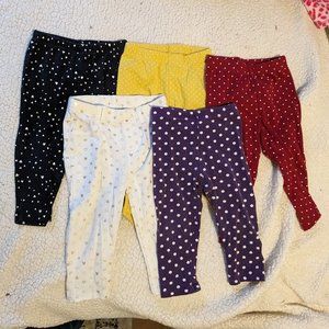 Set of 5 Pattern Leggings 12m